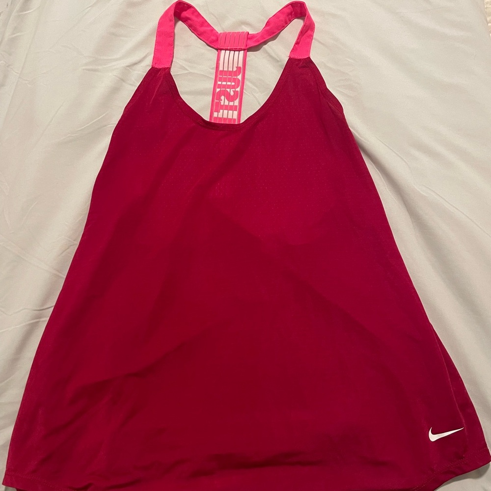 Nike Pink and Red Racerback Tank Top